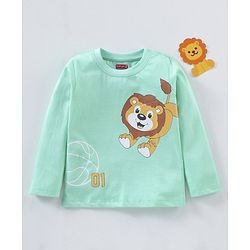 Babyhug Full Sleeves Cotton T-Shirt Lion Print- Yucca