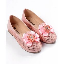Cute Walk by Babyhug Embellished Slip On Bellies with Bow Applique - Pink