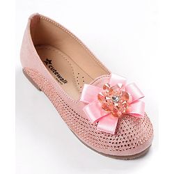 Cute Walk by Babyhug Embellished Slip On Bellies with Bow Applique - Pink