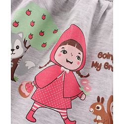 Babyhug Cotton Knit Full Sleeves Top & Pant Set Multiprint - Grey Green