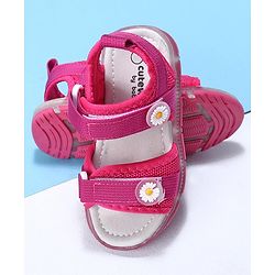 Cute Walk by Babyhug Casual Sandals With Velcro Closure - Rose Red