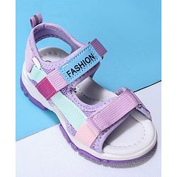 Cute Walk by Babyhug Velcro Sandals Fashion Print - Purple