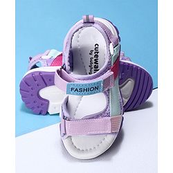 Cute Walk by Babyhug Velcro Sandals Fashion Print - Purple