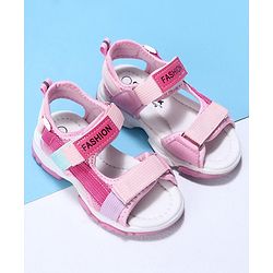 Cute Walk by Babyhug Velcro Sandals Fashion Print - Purple