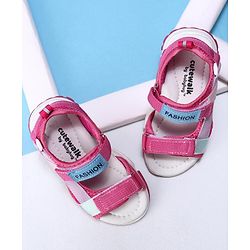 Cute Walk by Babyhug Velcro Sandals Fashion Print - Purple