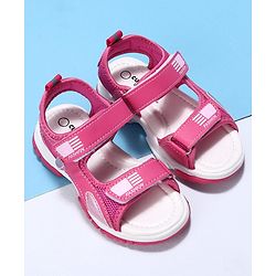 Cute Walk by Babyhug Velcro Sandals Fashion Print  - Peach
