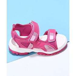 Cute Walk by Babyhug Velcro Sandals Fashion Print  - Peach
