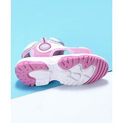 Cute Walk by Babyhug Velcro Sandals Logo Print - White