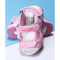 Cute Walk by Babyhug Sandals with Velcro Closure - Pink
