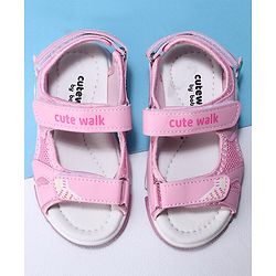 Cute Walk by Babyhug Sandals with Velcro Closure - Pink