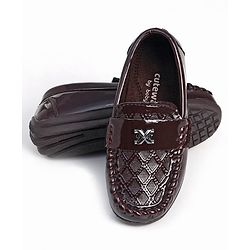 Cute Walk by Babyhug Slip On Party Shoes - Brown
