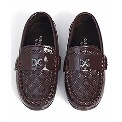 Cute Walk by Babyhug Slip On Party Shoes - Brown