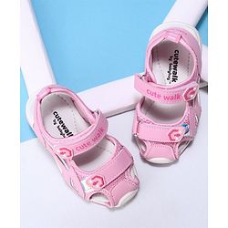 Cute Walk by Babyhug Velcro Sandals - Pink