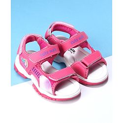 Cute Walk by Babyhug Velcro Sandals Logo Print - Fuchsia