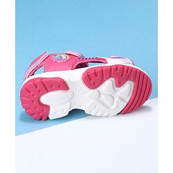 Cute Walk by Babyhug Velcro Sandals Logo Print - Fuchsia