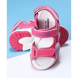 Cute Walk by Babyhug Velcro Sandals Logo Print - Fuchsia