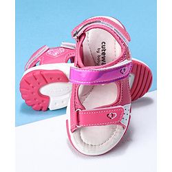Cute Walk by Babyhug Sandals with Velcro Closure - Peach