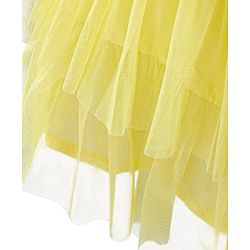 Babyhug Sleeveless Party Wear Frock With Lace - Yellow