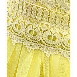 Babyhug Sleeveless Party Wear Frock With Lace - Yellow