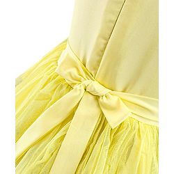 Babyhug Sleeveless Party Wear Frock With Lace - Yellow