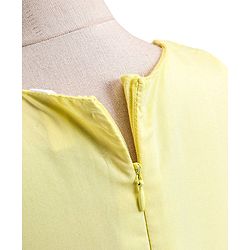 Babyhug Sleeveless Party Wear Frock With Lace - Yellow