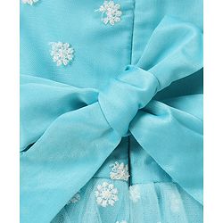 Babyhug Sleeveless Embroidered Party Frock - Blue