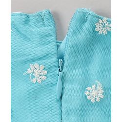Babyhug Sleeveless Embroidered Party Frock - Blue