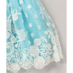 Babyhug Sleeveless Embroidered Party Frock - Blue