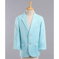 Babyhug Full Sleeves 3 Piece Solid Party Suit - Light Aqua