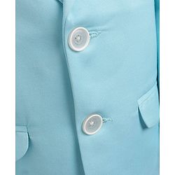 Babyhug Full Sleeves 3 Piece Solid Party Suit - Light Aqua