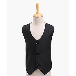 Babyhug Full Sleeves Solid Color Party Suit with Bow - Black