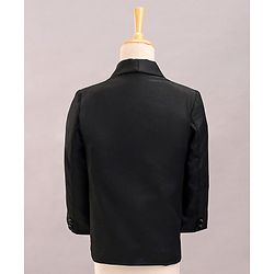 Babyhug Full Sleeves Party Wear Suit with Waistcoat & Bow - Black
