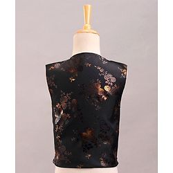 Babyhug Full Sleeves Party Wear Suit with Waistcoat & Bow - Black