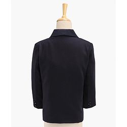 Babyhug Full Sleeves Solid Party Suit with Bow Tie - Navy