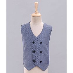 Babyhug Full Sleeves 4 Piece Party Suit With Bow - Blue
