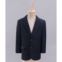 Babyhug Full Sleeves 4 Piece Party Suit With Bow - Blue