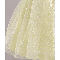Babyhug Sleeveless Party Wear Frock Floral Embroidered - Yellow