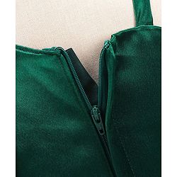 Babyhug Sleeveless Party Wear Pleated Frock Ruffle Detailing - Green