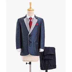 Babyhug Full Sleeves Solid Party Wear Suit - Navy