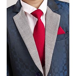 Babyhug Full Sleeves Solid Party Wear Suit - Navy