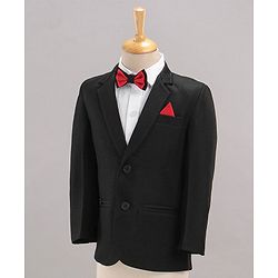 Babyhug Full Sleeves Classic Stretch Fit Party Suit Bow - Black