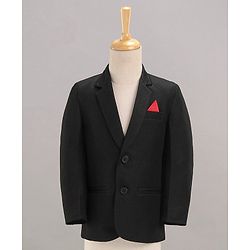 Babyhug Full Sleeves Classic Stretch Fit Party Suit Bow - Black