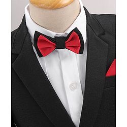 Babyhug Full Sleeves Classic Stretch Fit Party Suit Bow - Black
