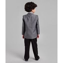 Babyhug Woven Full Sleeves Solid Party Suit - Grey