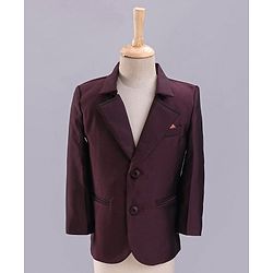 Babyhug Full Sleeves 3 Piece Party Suit With Bow - Maroon