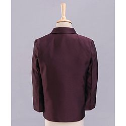 Babyhug Full Sleeves 3 Piece Party Suit With Bow - Maroon