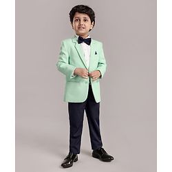 Babyhug Full Sleeves Solid Party Wear Suit - Mint Green