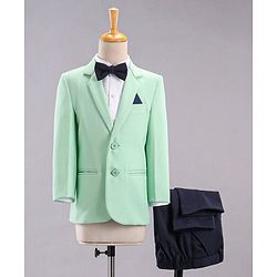 Babyhug Full Sleeves Solid Party Wear Suit - Mint Green