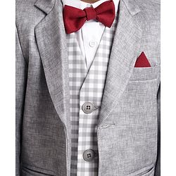 Babyhug Full Sleeves Solid Party Suit - Grey