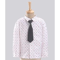 Babyhug Full Sleeves Stretch Fit Party Suit With Tie - Rust